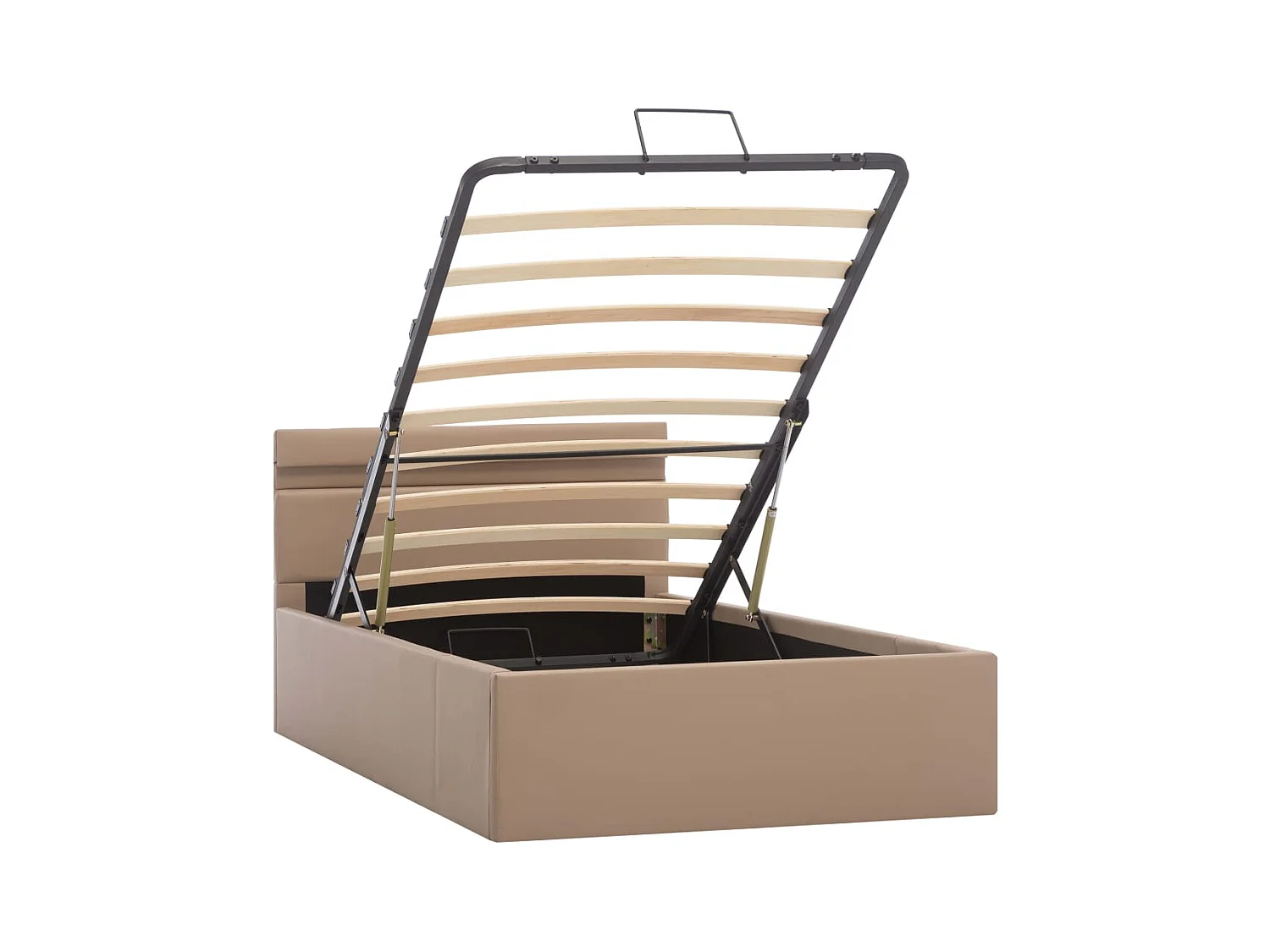 Lit coffre et LED Cappuccino Similicuir 100x200cm FR40599