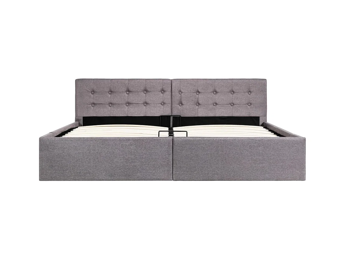 Bedframe met hydraulische opslag stof taupe 180x200 cm  BE747655