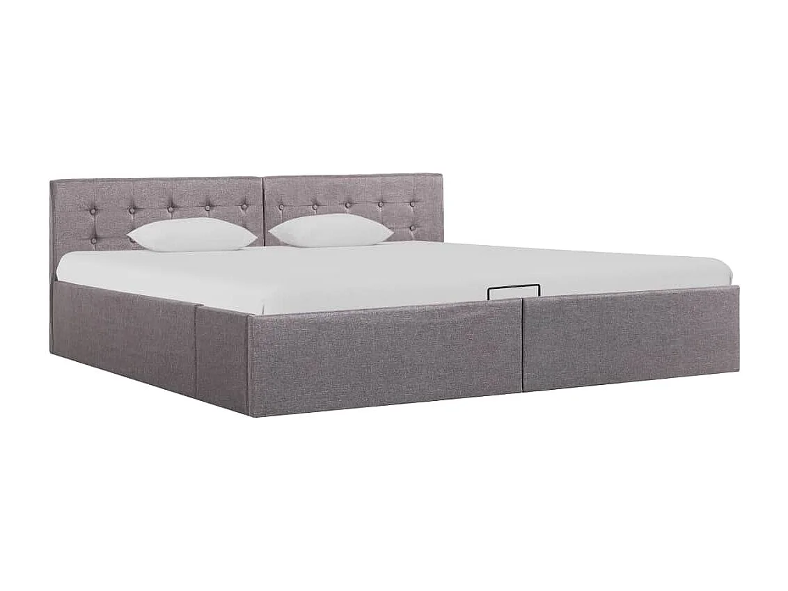 Bedframe met hydraulische opslag stof taupe 180x200 cm  BE747655