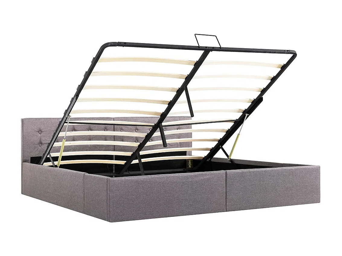 Bedframe met hydraulische opslag stof taupe 180x200 cm  BE747655
