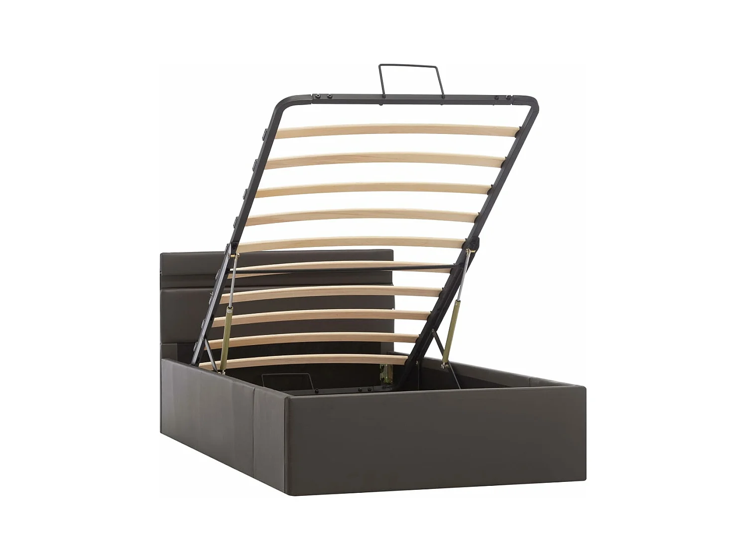 Lit coffre avec LED Gris Similicuir 90x200 cm FR38005