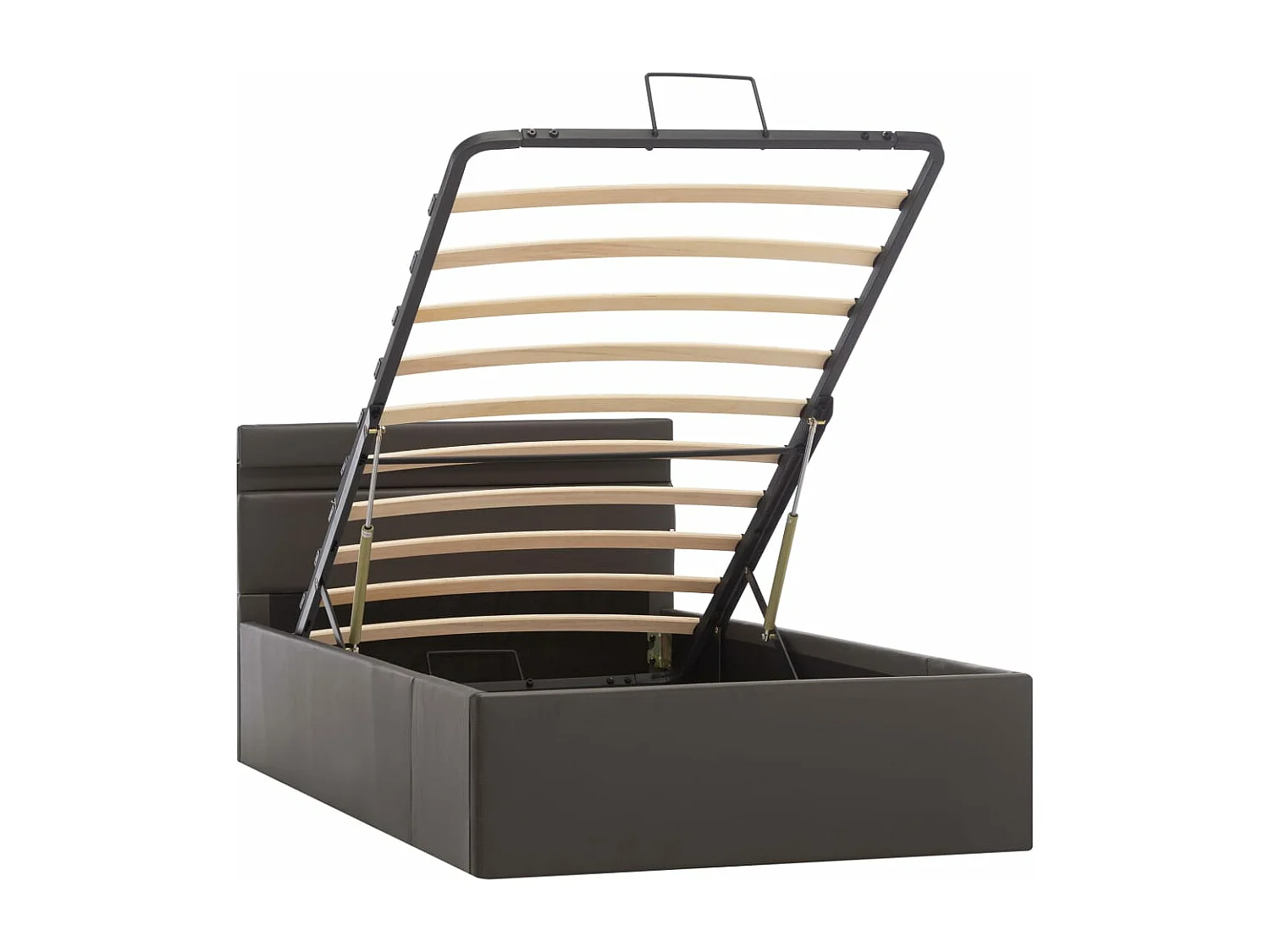 Lit coffre avec LED Gris Similicuir 90x200 cm FR38005