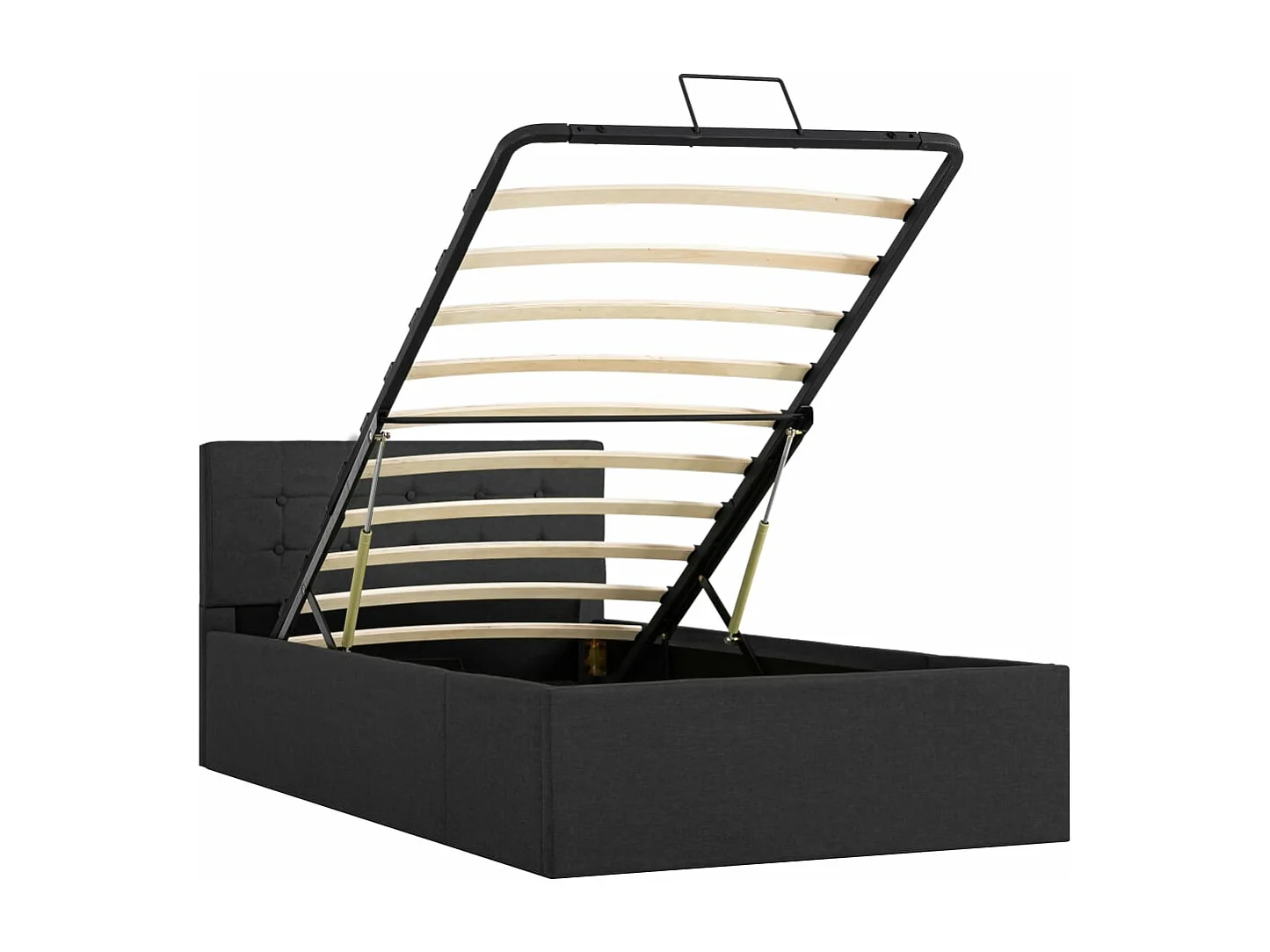 Cama hidráulica - 100x200 cm almacenaje tela gris oscuro ES482008