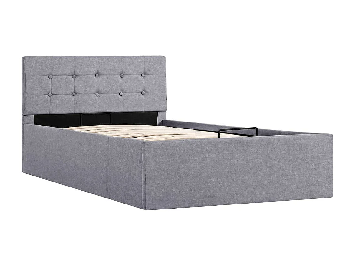 Lit coffre Gris clair Tissu 90x200 cm FR48220