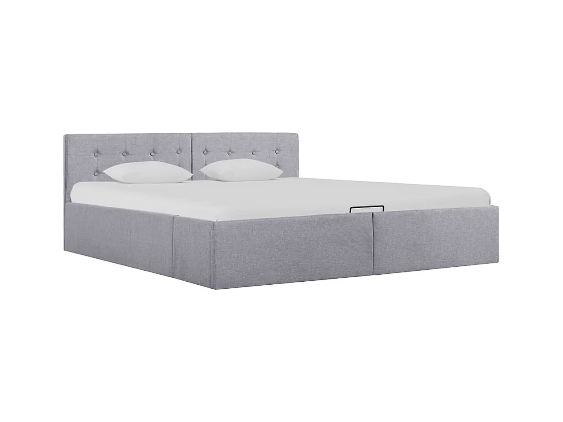 Lit coffre Gris clair Tissu 160x200 cm FR95547