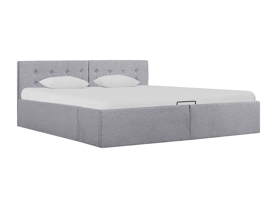 Lit coffre Gris clair Tissu 160x200 cm FR95547