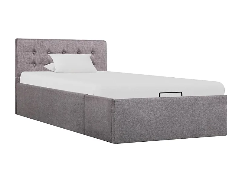 Cama canapé hidraúlica 100x200 cm con almacenaje tela taupe ES704496