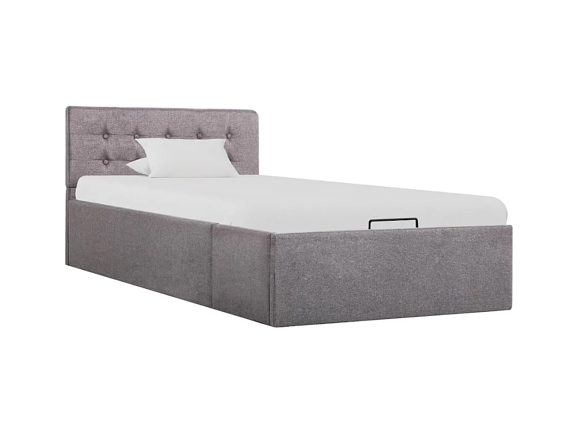 Lit coffre Taupe Tissu 100x200 cm FR85389