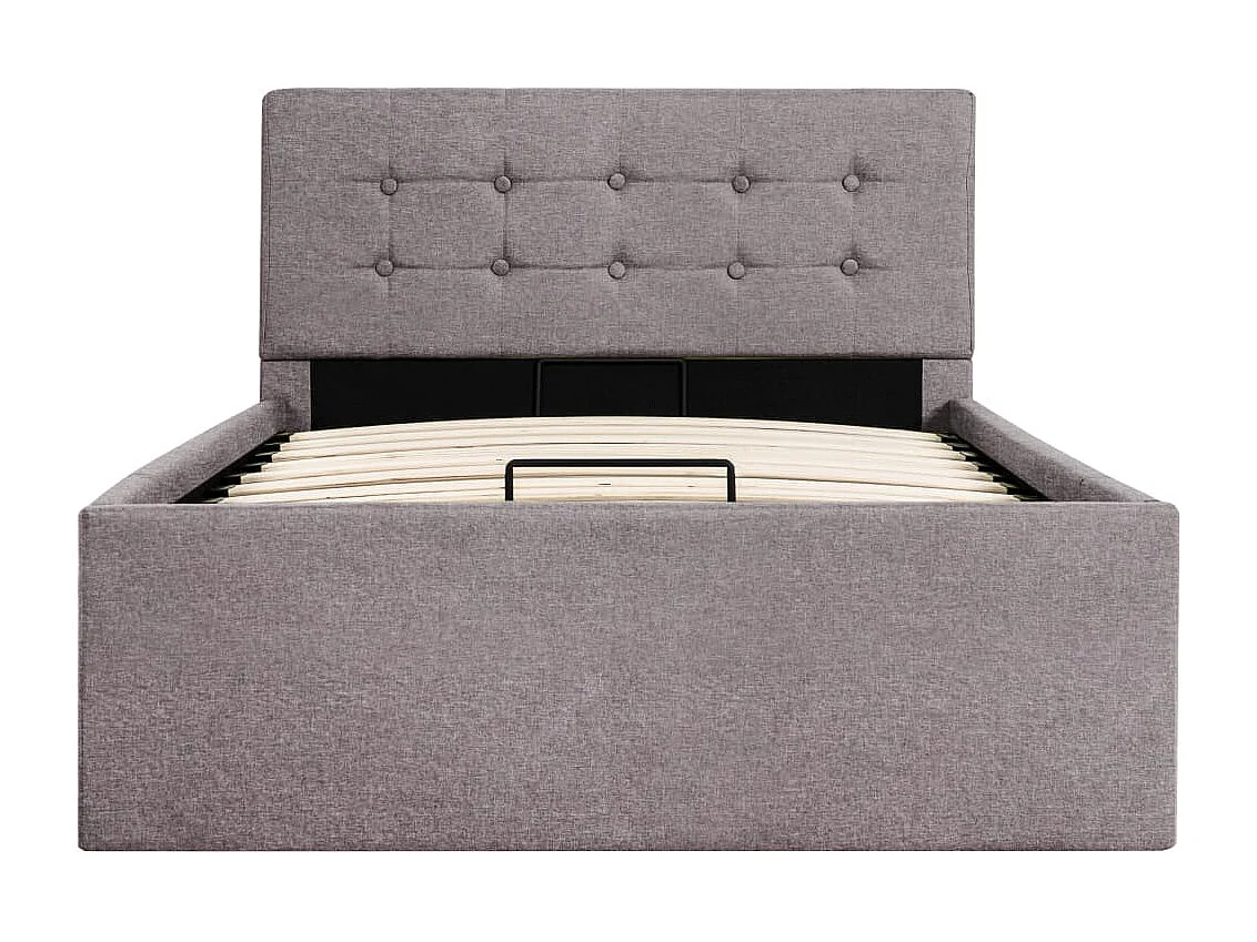 Lit coffre Taupe Tissu 100x200 cm FR85389