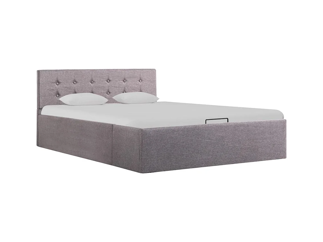 Lit coffre Taupe Tissu 120x200 cm FR50247