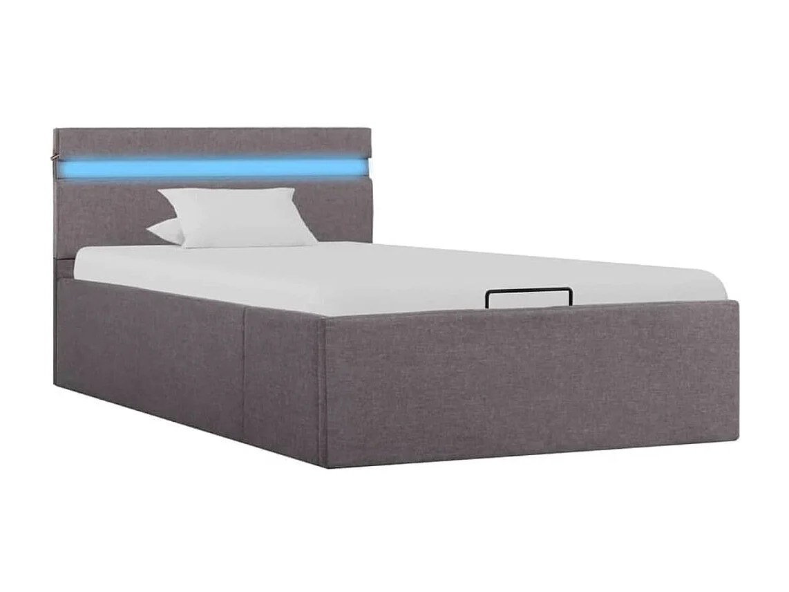 Lit coffre et LED Taupe 90x200 cm FR15309