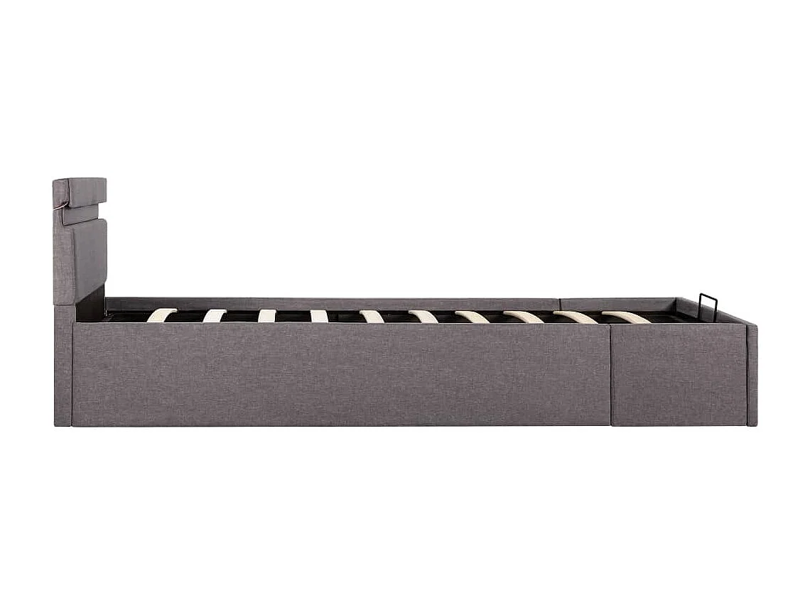 Lit coffre et LED Taupe 90x200 cm FR15309
