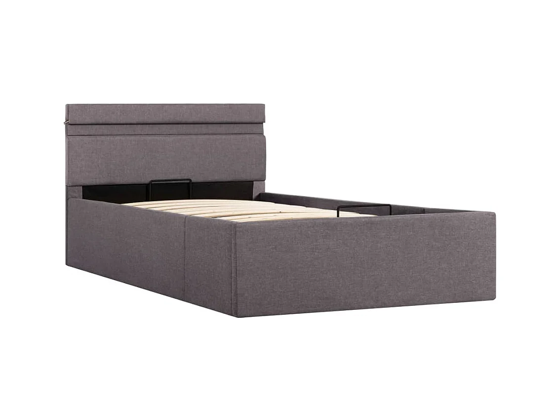 Lit coffre et LED Taupe 90x200 cm FR15309