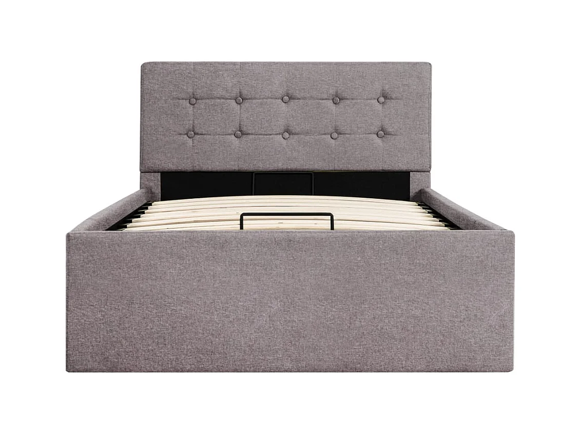 Cama canapé hidraúlica 90x200 cm  con almacenaje tela taupe ES637334