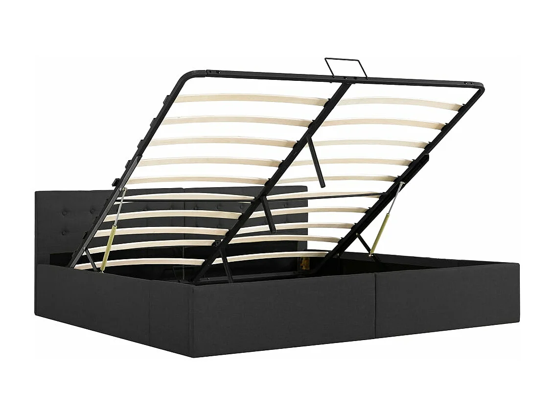 Bedframe met hydraulische opslag stof donkergrijs 180x200 cm  BE861199