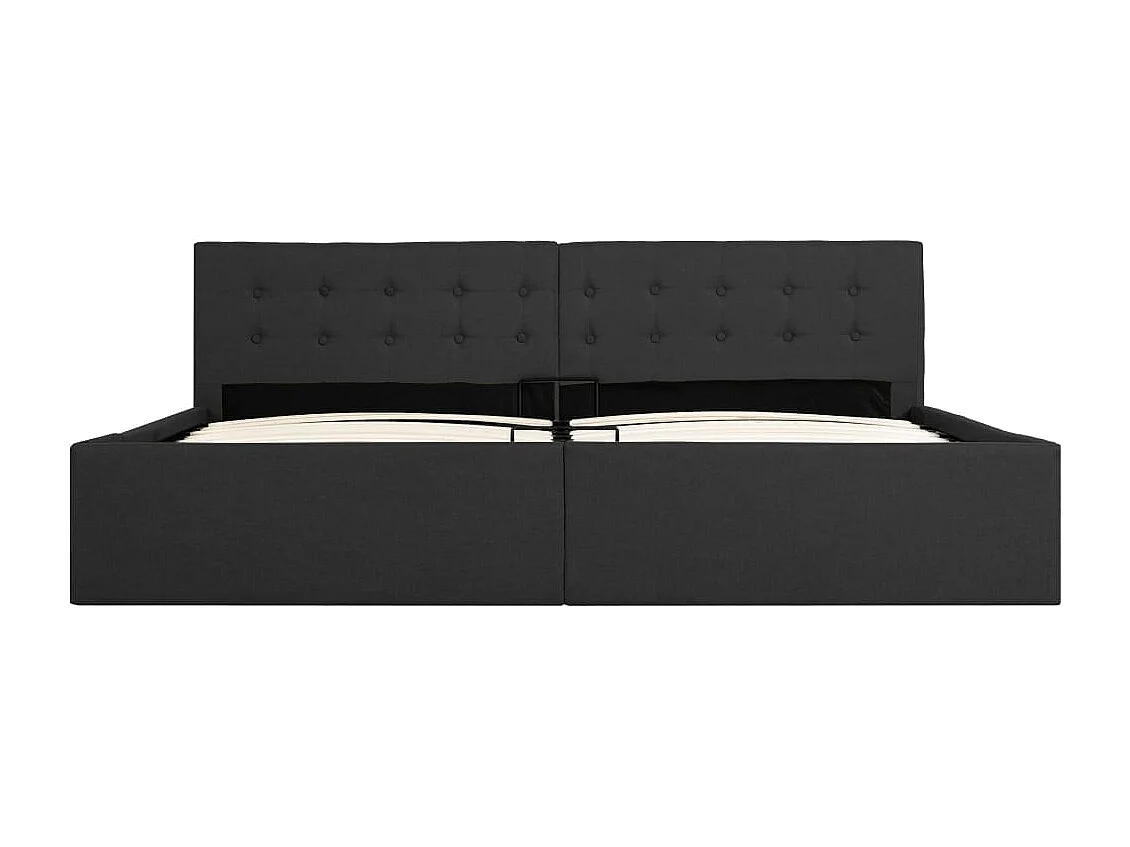 Lit coffre Gris foncé Tissu 180x200 cm FR48628