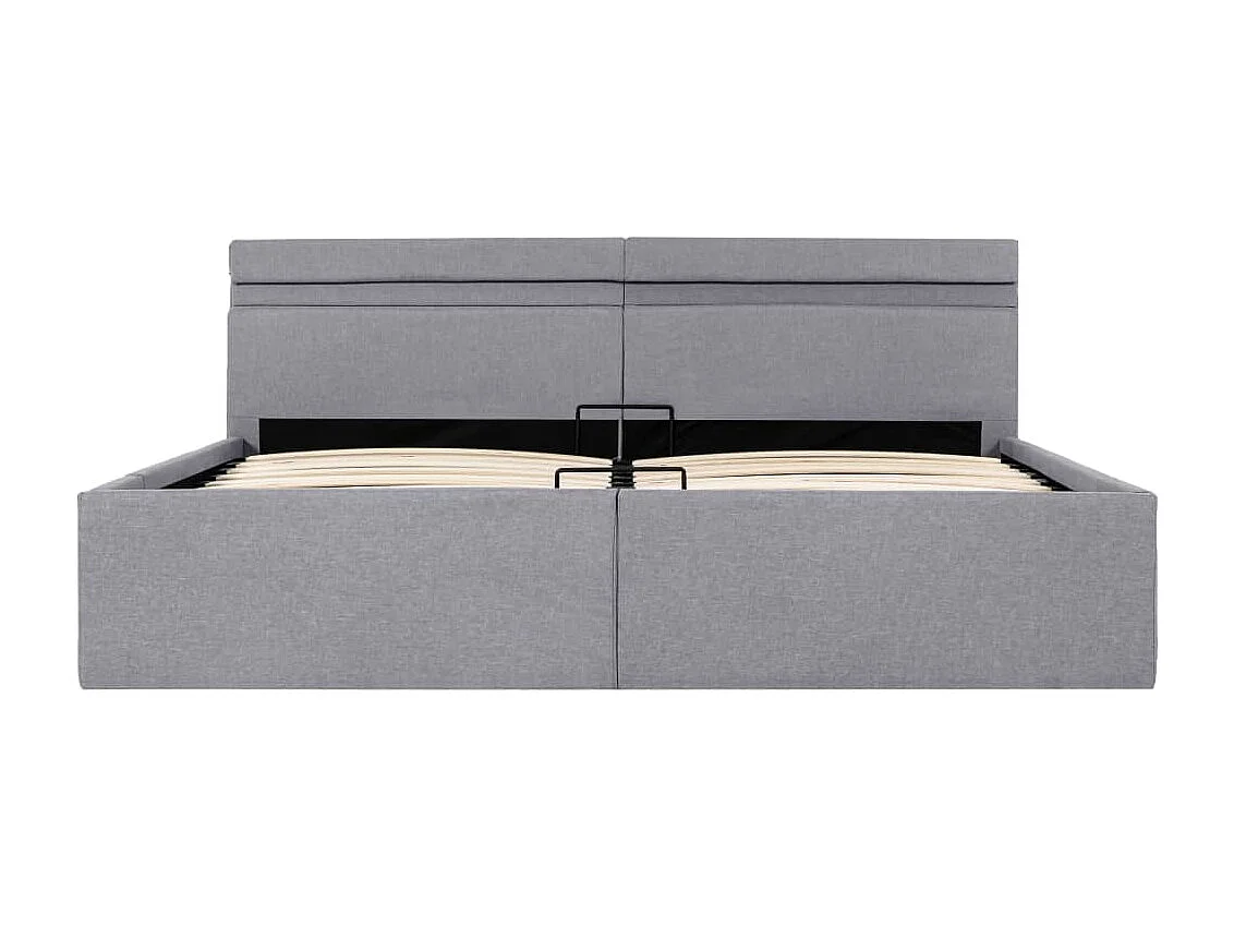 Lit coffre et LED gris clair 160x200cm FR41022