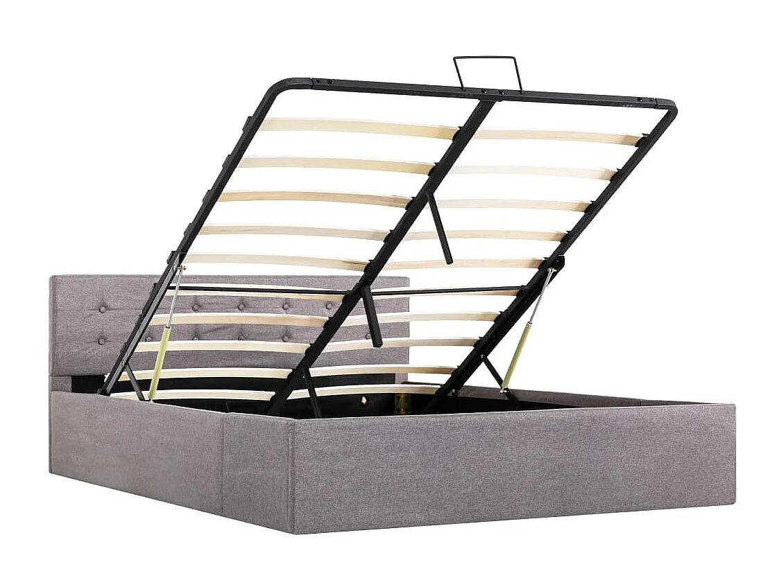 Lit coffre Taupe Tissu 140x200 cm FR77072