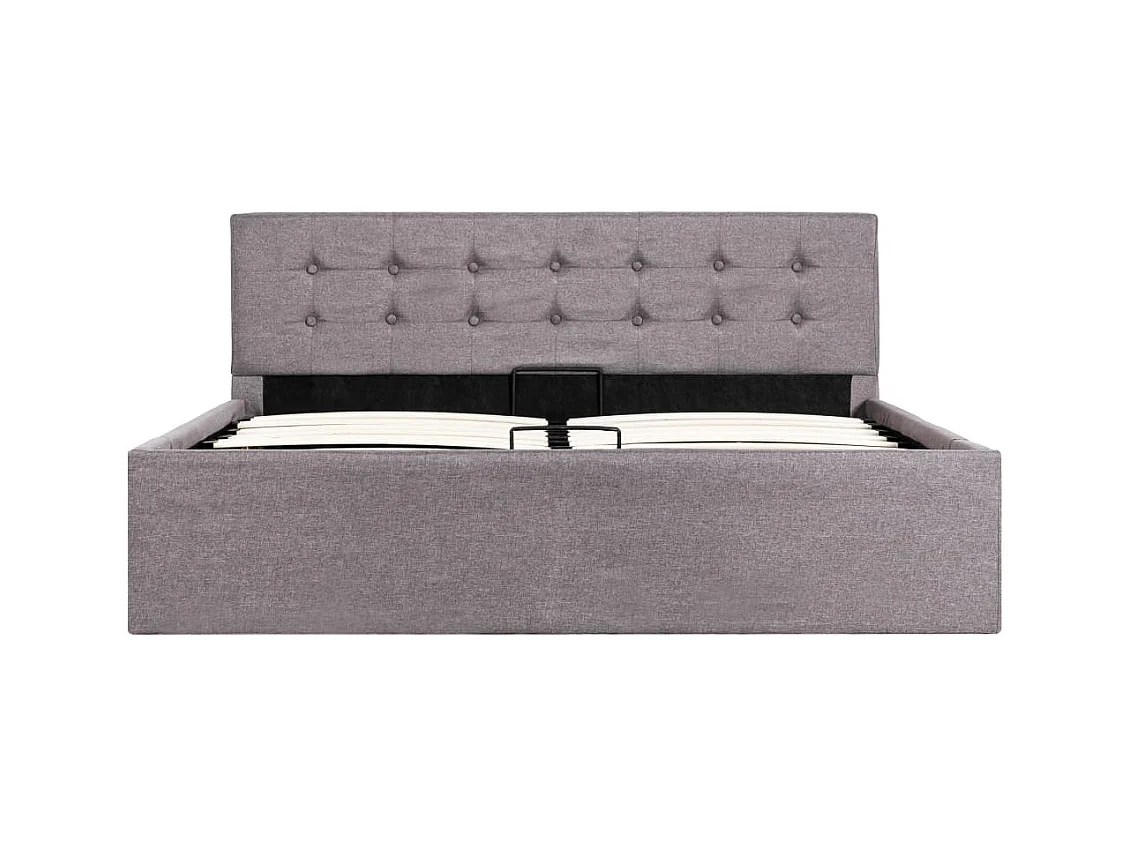 Lit coffre Taupe Tissu 140x200 cm FR77072