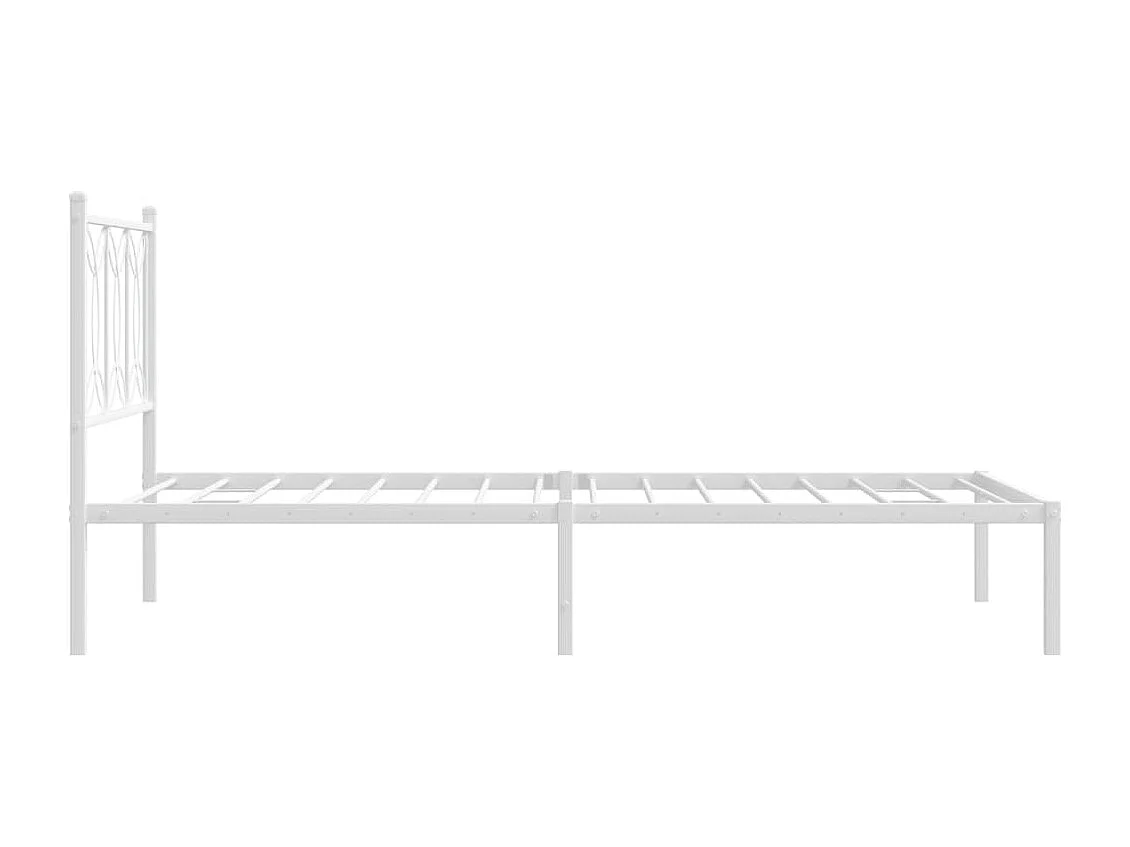 Bedframe met hoofdbord metaal wit 107x203 cm BE449712