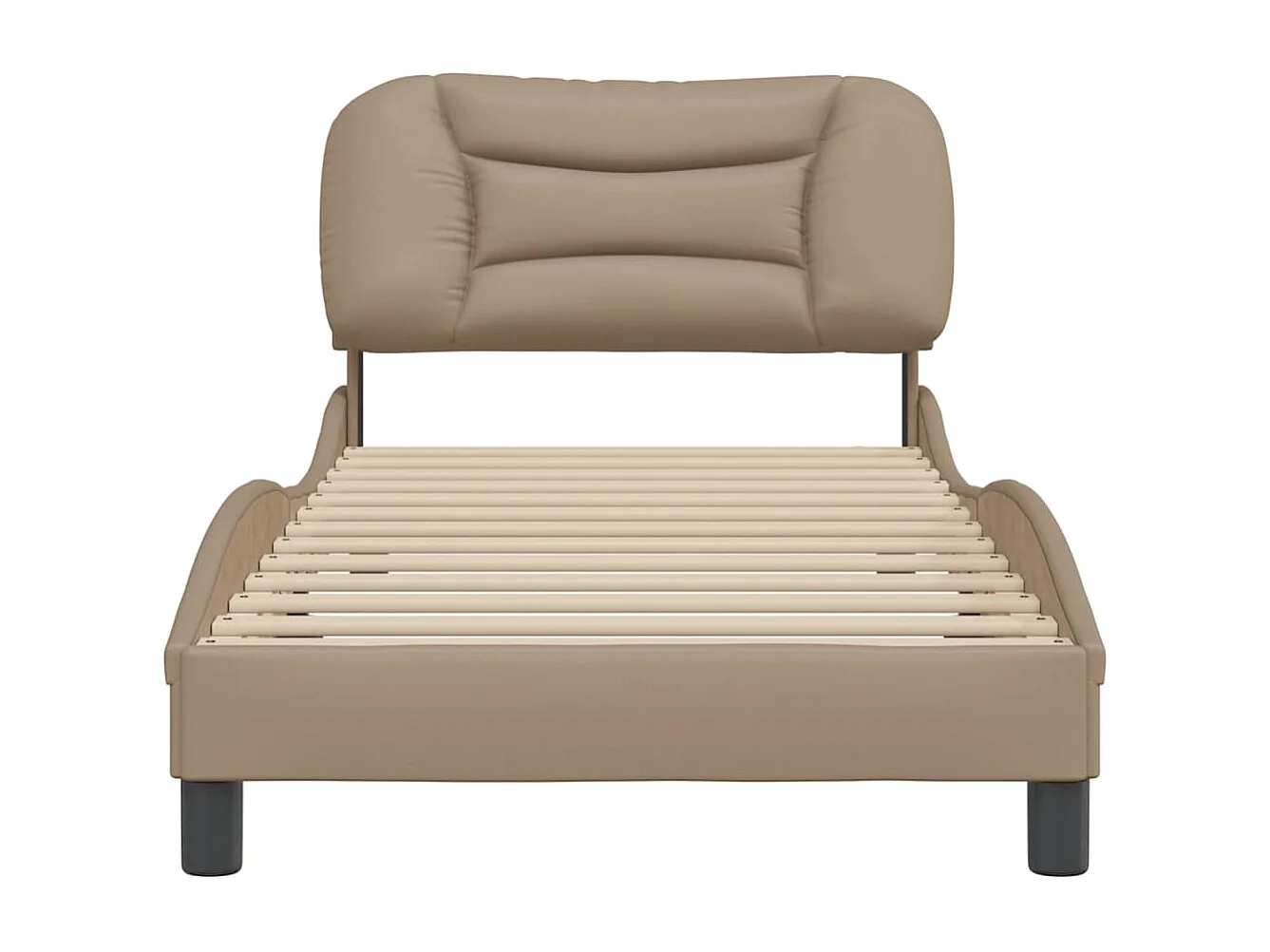 Lit simple + tête de lit Cappuccino 80x200 cm Similicuir FR32675