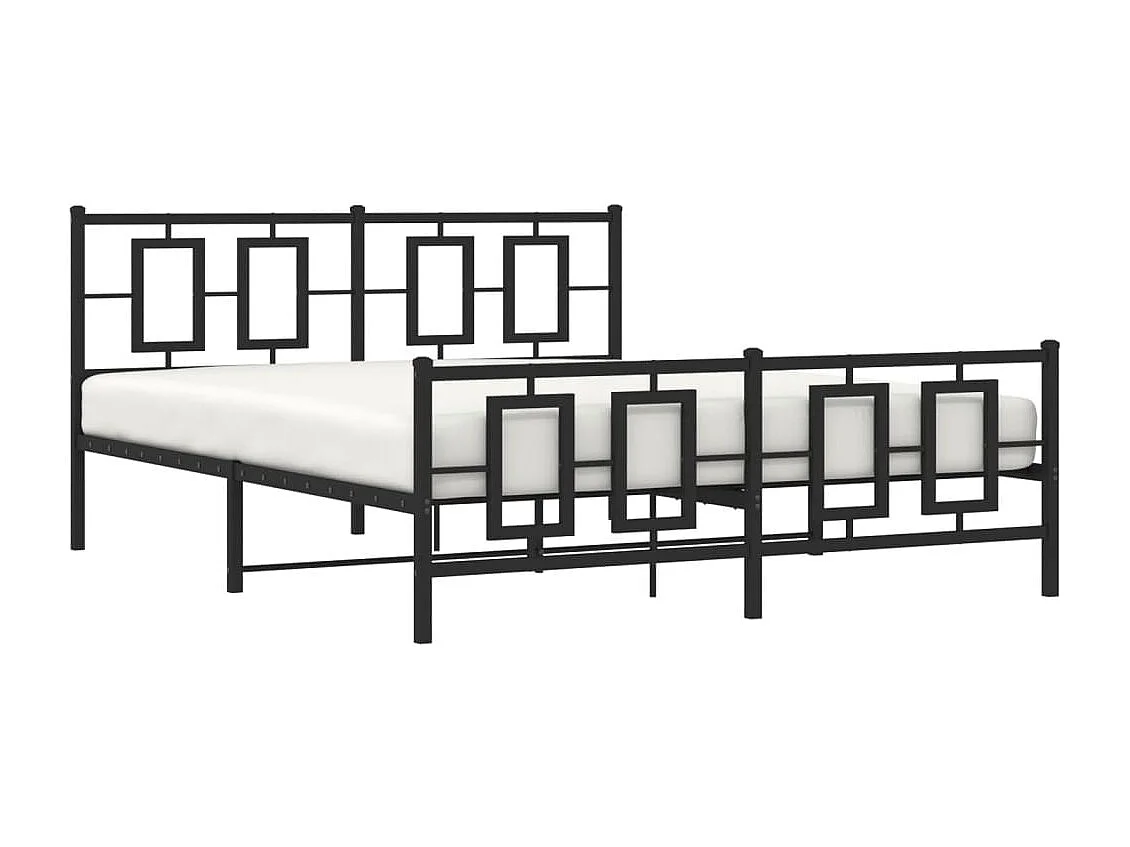 Cama com cabeceira e pés 160x200 cm metal preto PT493857