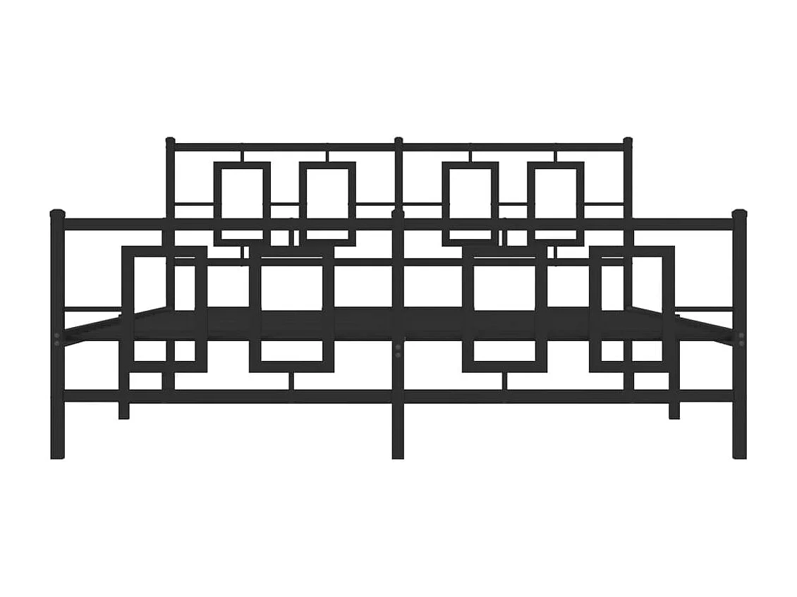 Cama com cabeceira e pés 160x200 cm metal preto PT493857