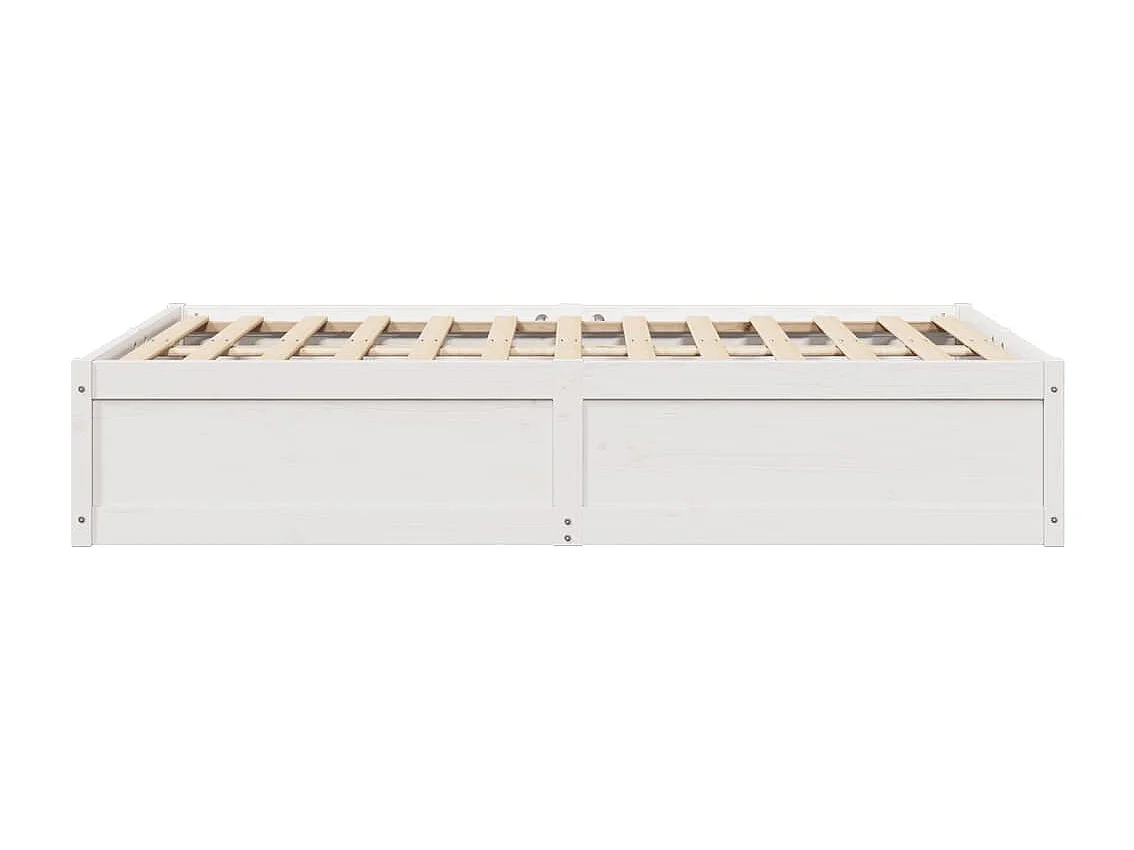 Lit double Blanc 120x190 cm Bois de pin massif FR29118