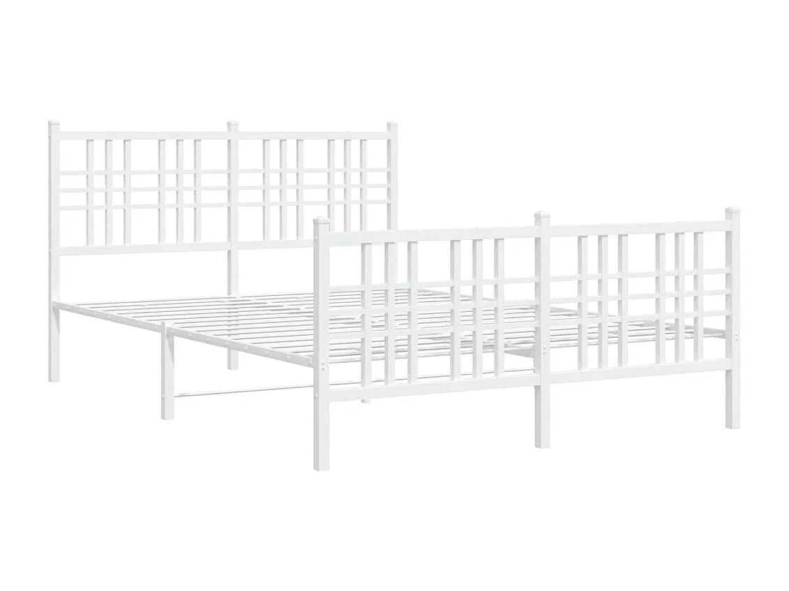 Cama 137x190 cm - con cabecero y estribo metal blanco ES941885