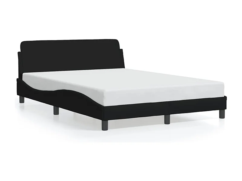 Cama c/ cabeceira 140x200 cm tecido preto PT631113