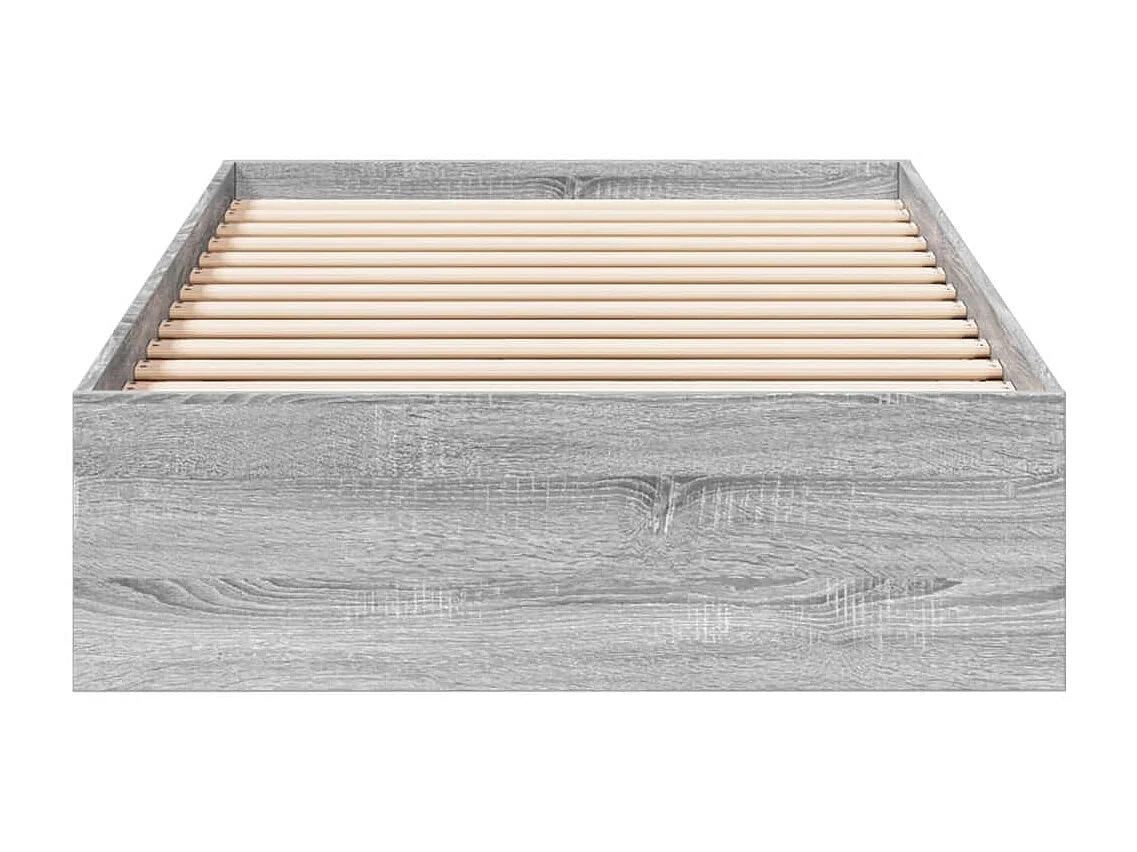 Lit simple et tiroirs sonoma gris 90x200 cm bois d'ingénierie FR86806