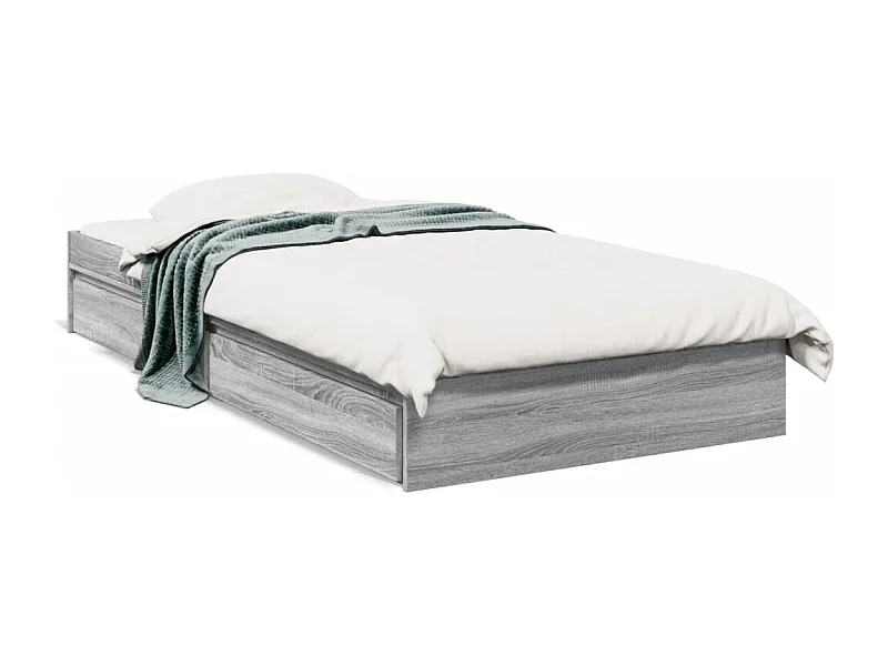 Cama 90x200 cm con cajones madera ingeniería gris Sonoma ES828688