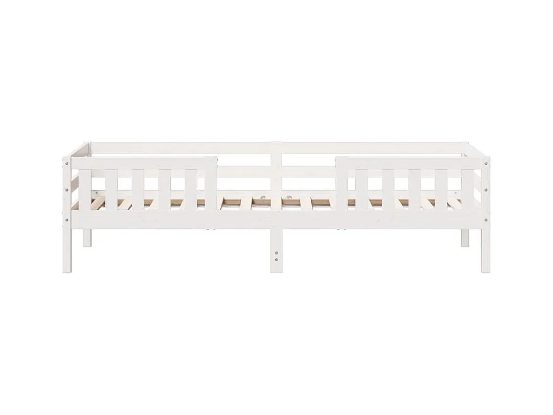 Lit simple Blanc 90x190 cm Bois de pin massif FR93835