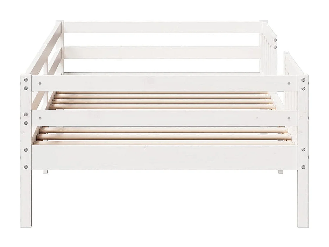 Lit simple Blanc 90x190 cm Bois de pin massif FR93835