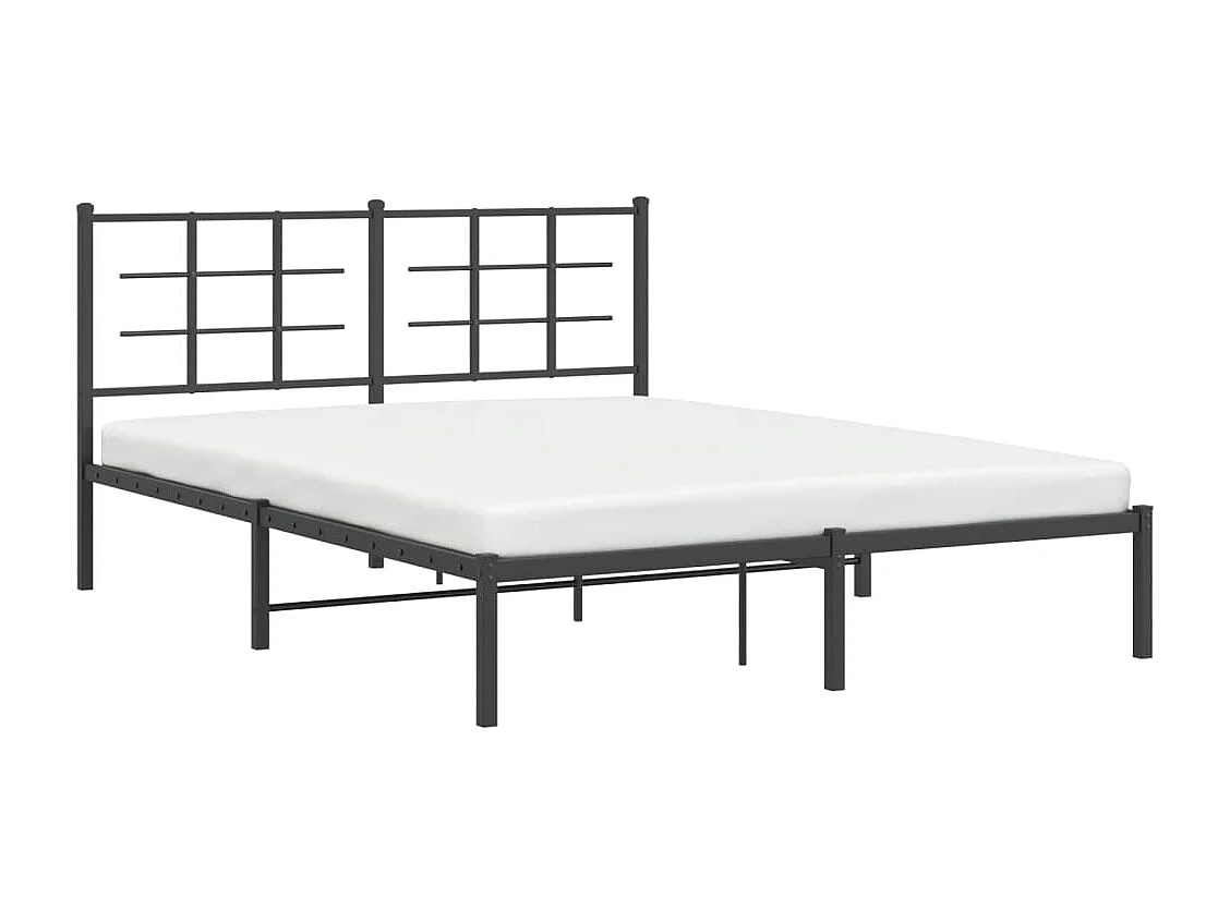 Cama matrimonial- 160x200 cm con cabecero metal negro ES325095