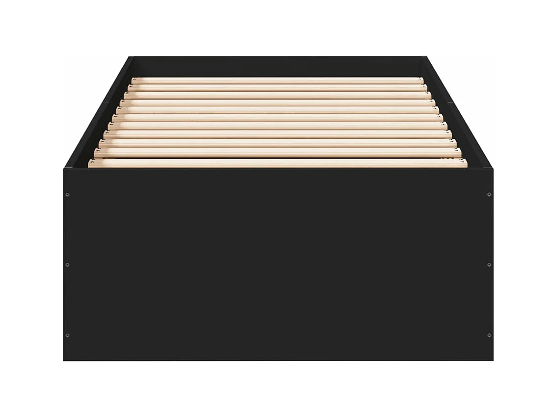 Bedframe bewerkt hout zwart 90x190 cm BE171158