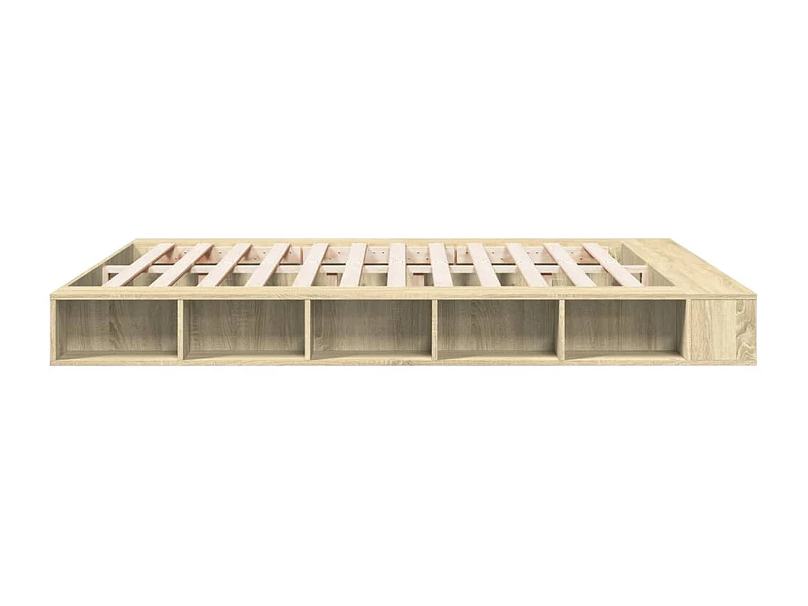 Lit double chêne sonoma 200x200 cm bois d'ingénierie FR87580