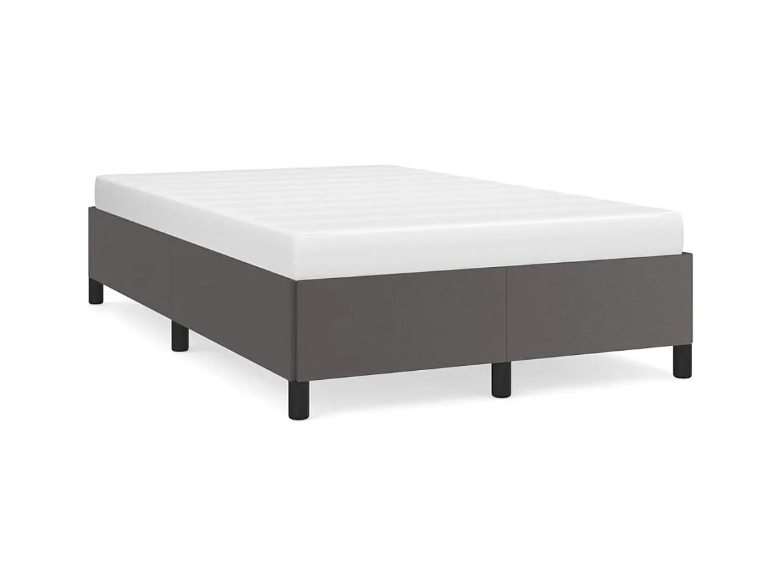 Lit double gris 120x190 cm similicuir FR71550