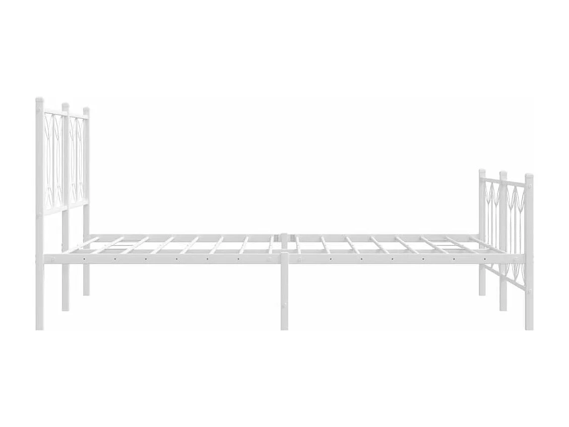 Cama com cabeceira e pés 140x190 cm metal branco PT614162