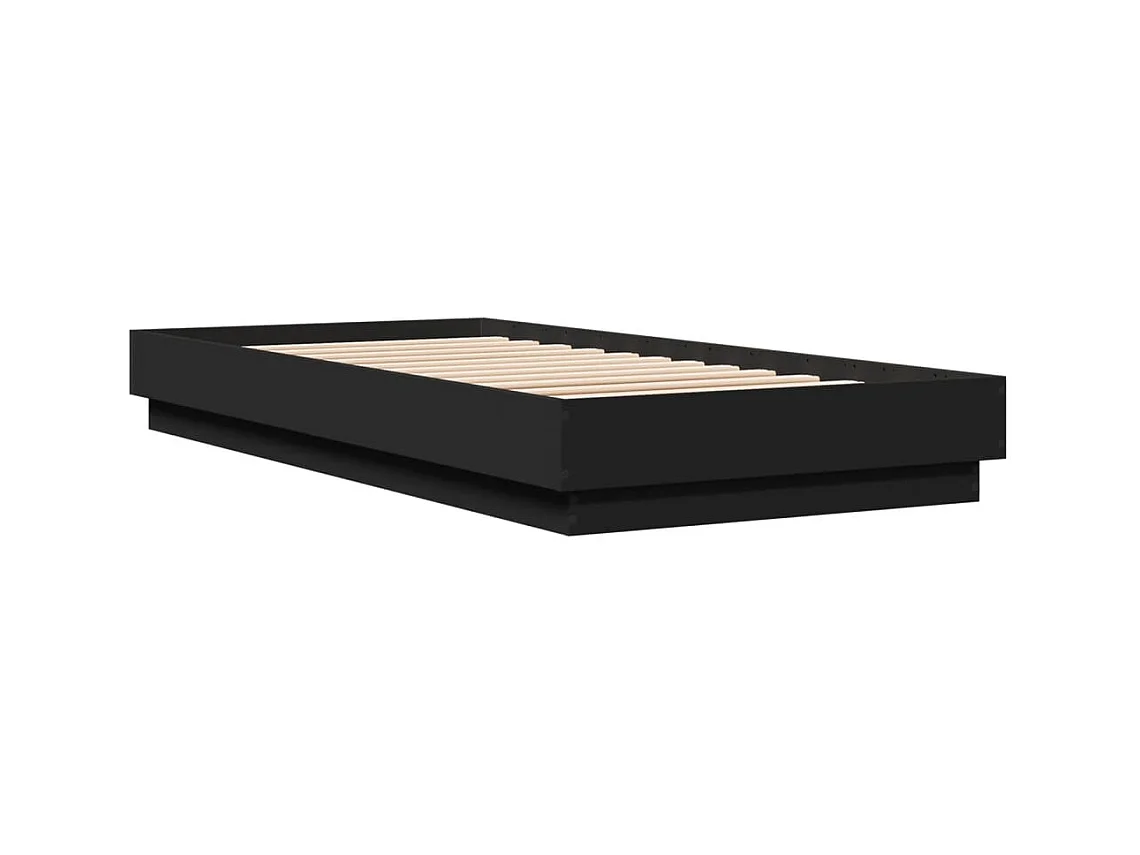 Lit simple avec lumières LED noir 100x200 cm FR72268