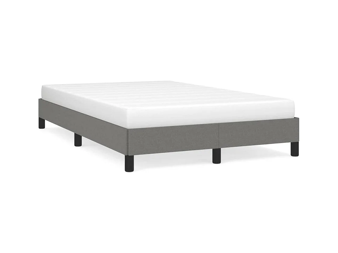 Lit double gris foncé 120x190 cm tissu FR58374