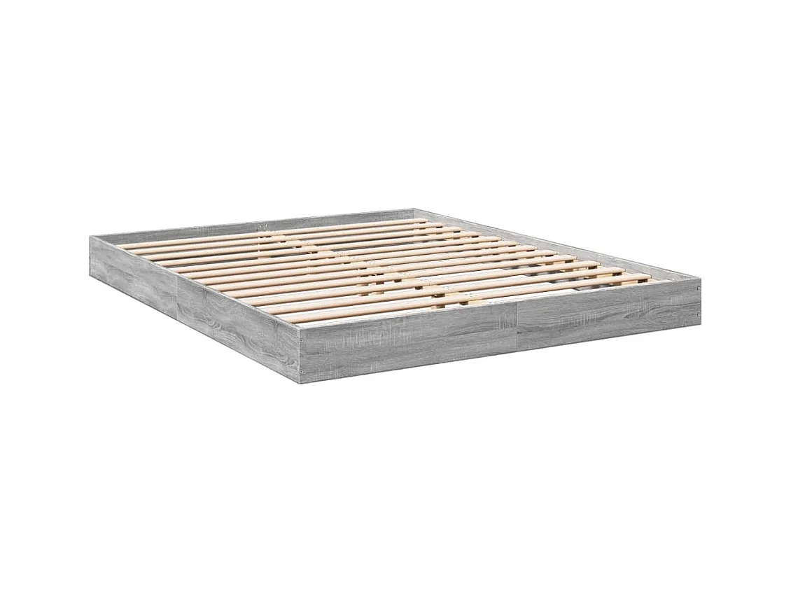 Lit double sonoma gris 160x200 cm bois d'ingénierie FR21479