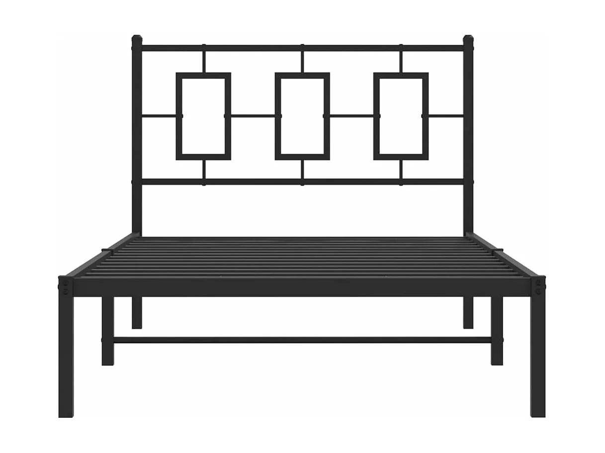 Cama individual- 100x200 cm con cabecero metal negro ES931471