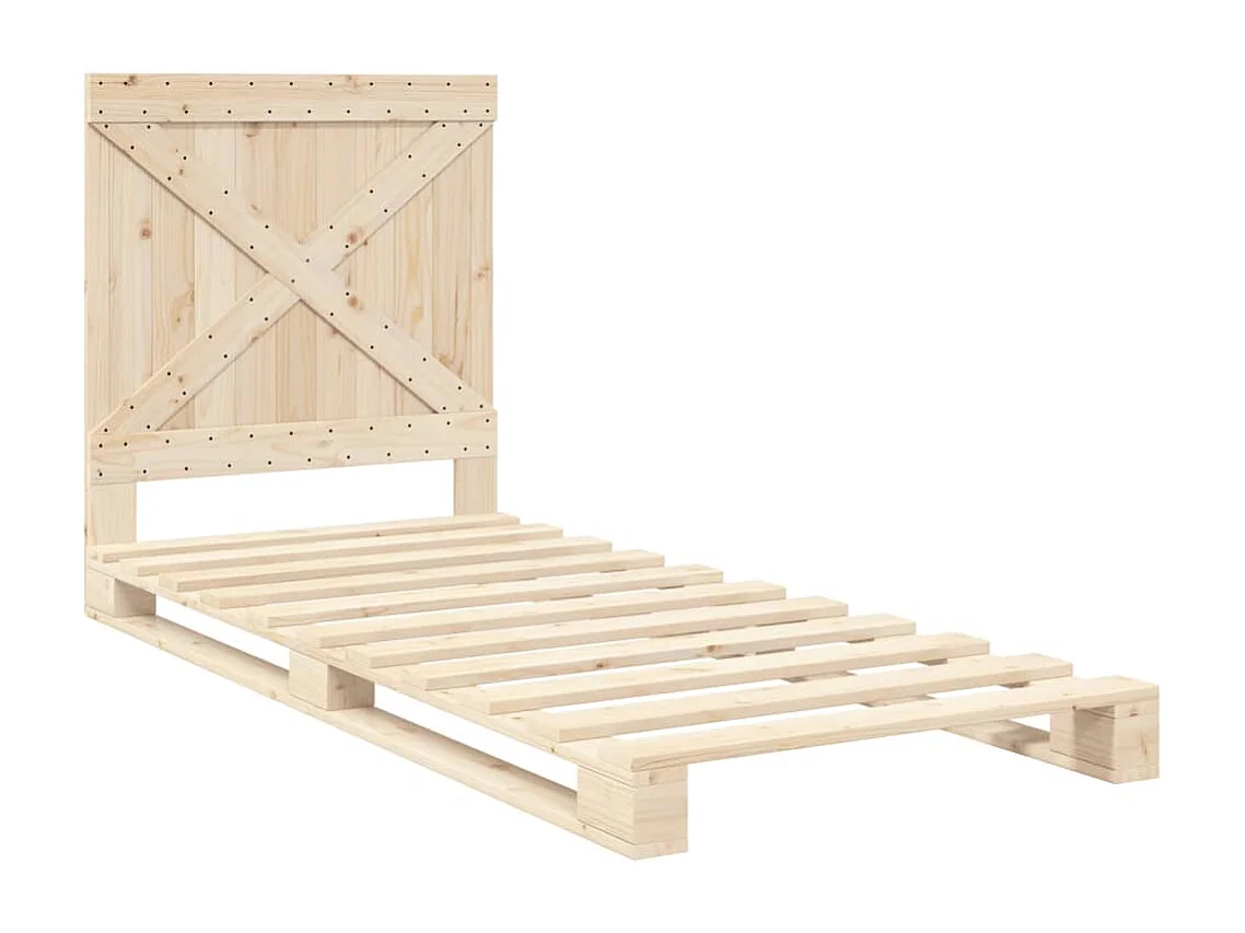 Cama com cabeceira 90x200 cm pinho maciço PT459445