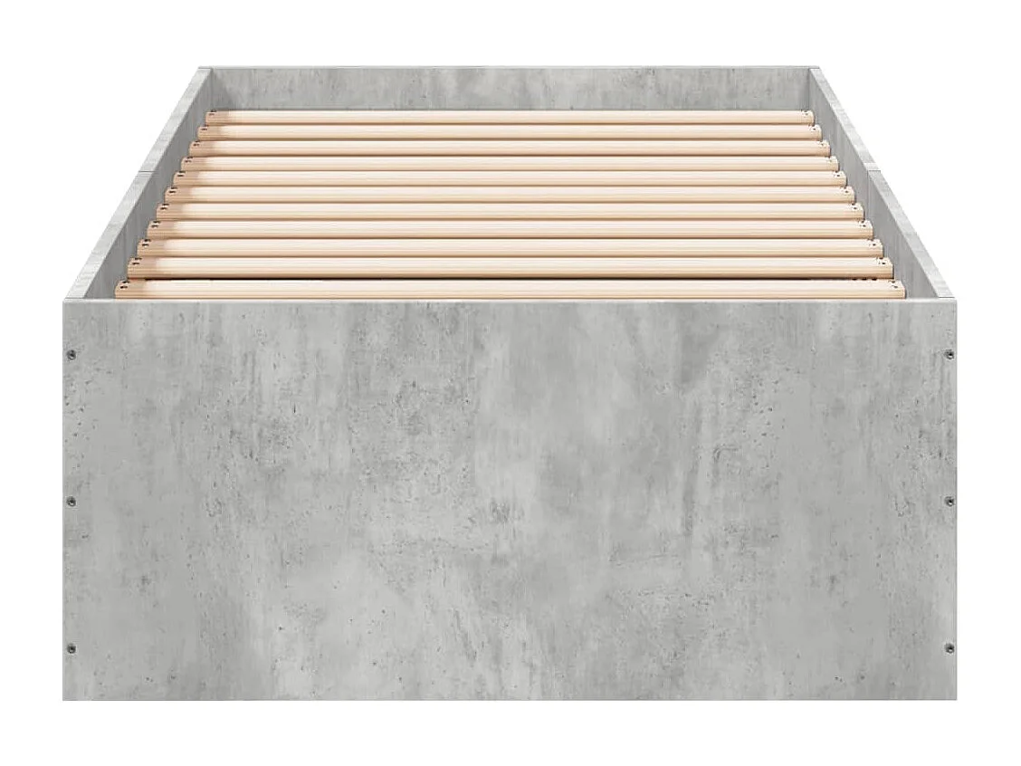 Lit simple gris béton 100x200 cm bois d'ingénierie FR67077