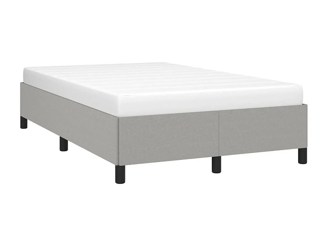 Lit double gris clair 120x190 cm tissu FR10652