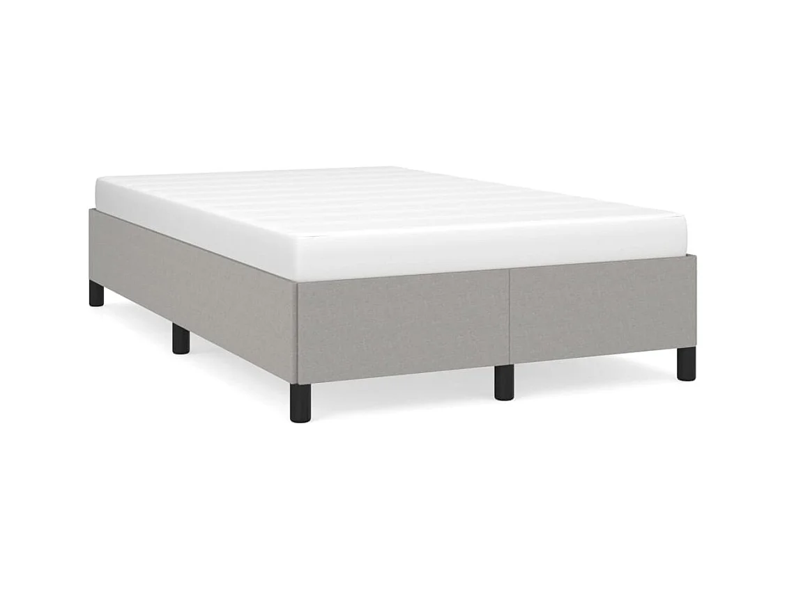 Lit double gris clair 120x190 cm tissu FR10652