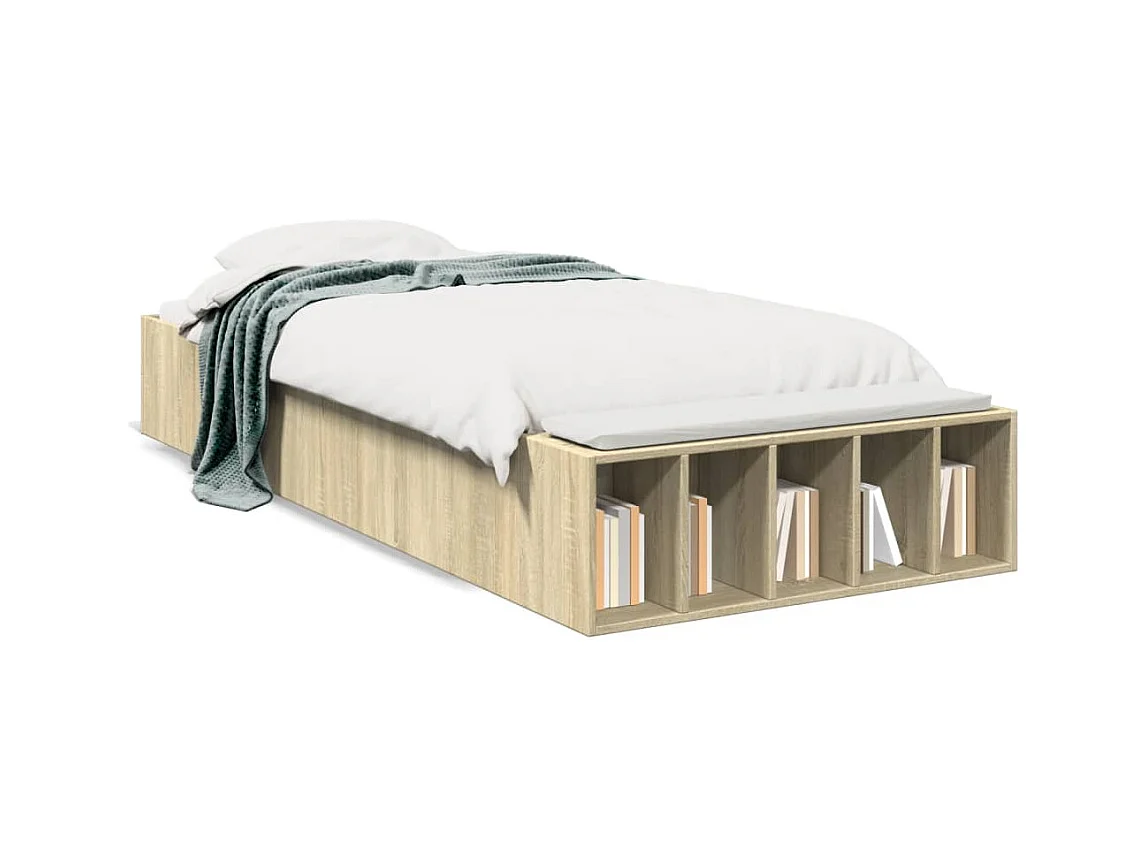 Cama 100x200 cm derivados de madeira carvalho sonoma PT265688