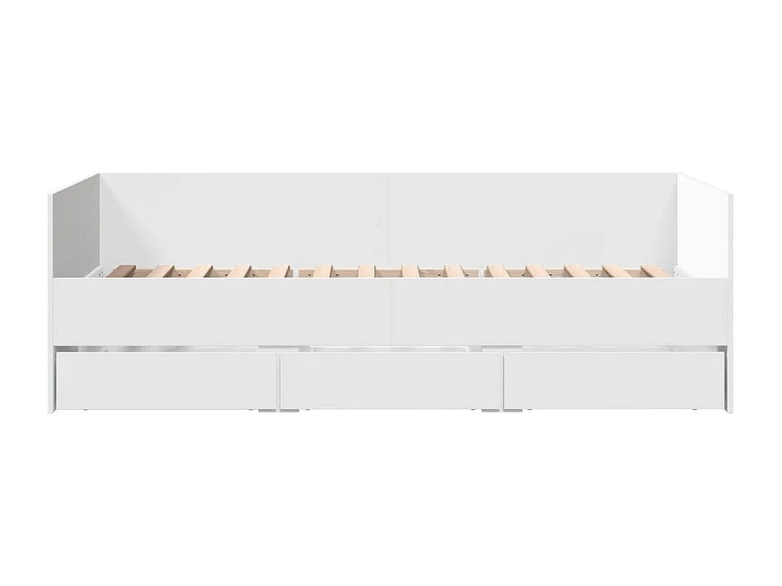 Cama c/ gavetas 90x200 cm derivados de madeira branco PT474181