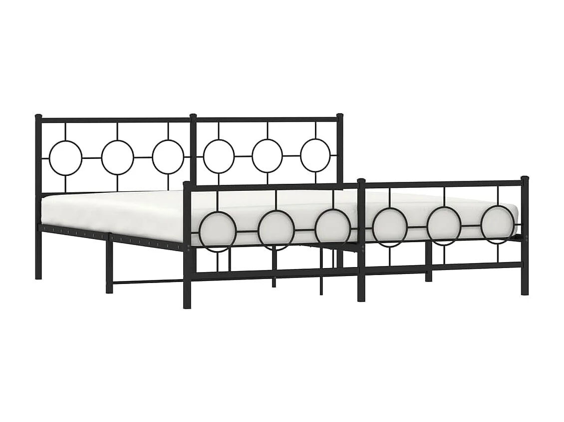 Cama com cabeceira e pés 183x213 cm metal preto PT475191